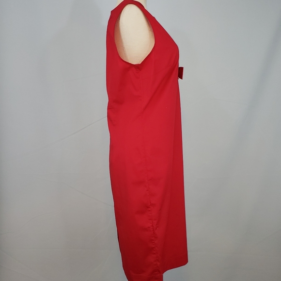 Talbots red cotton bow front dress size 6 - Picture 6 of 7